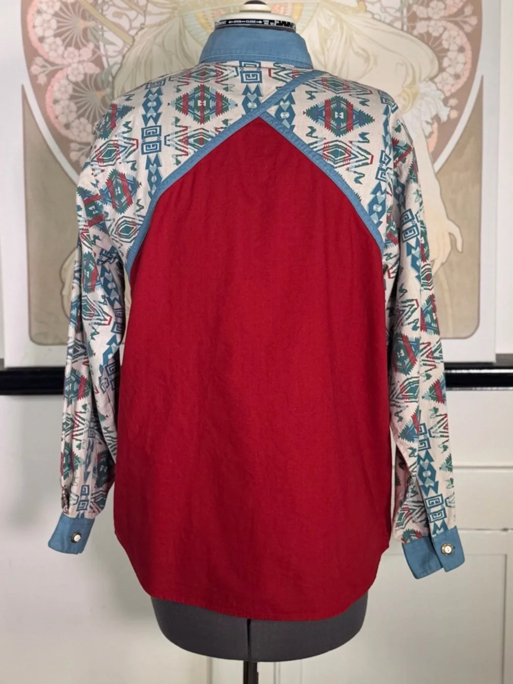 Women’s‎ Vintage Gordon & James Western Cut Out Aztec Button Down Long sleeve M